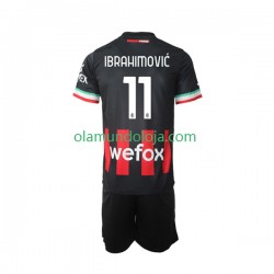 Camisola AC Milan Ibrahimović 11 Criança Equipamento Primeiro 2022-2023 Manga Curta